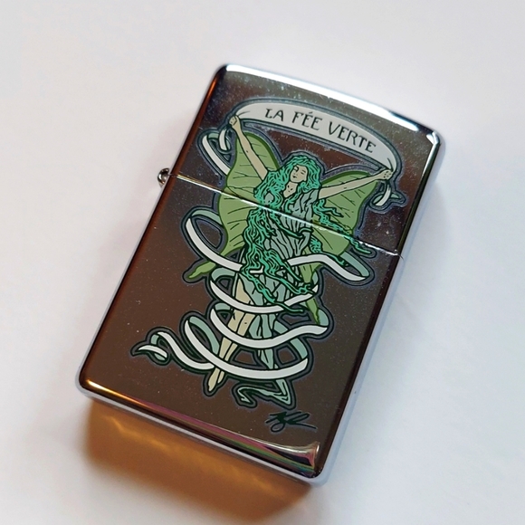 zippo Other - Zippo Refillable Lighter "The Green Fairy" La Fee Verte - Never Used